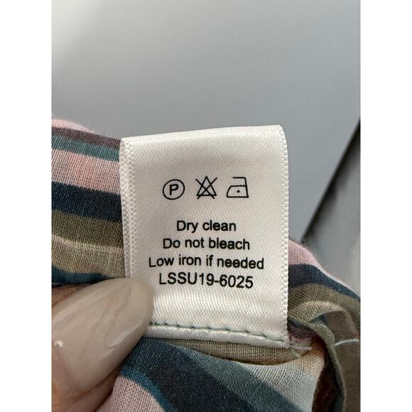 Love The Label Anthropologie Multicolor Striped Maxi Dress M Boho Beaded Tassel - Picture 10 of 10